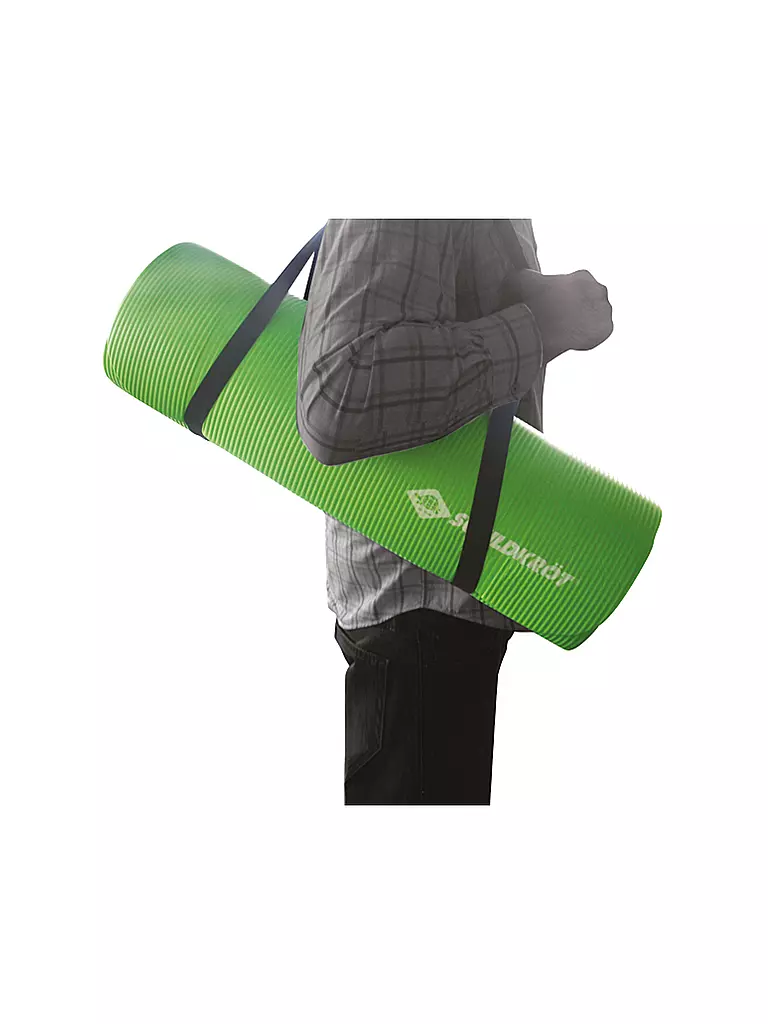 SCHILDKRÖT | Tappetino fitness, 15 mm, verde, con tracolla | Verde