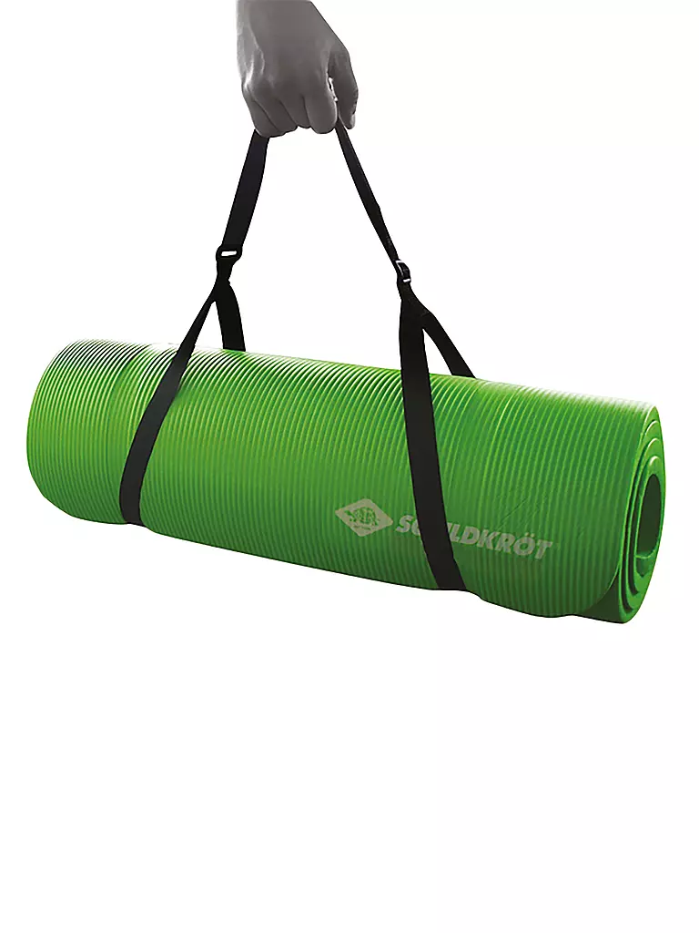 SCHILDKRÖT | Tappetino fitness, 15 mm, verde, con tracolla | Verde