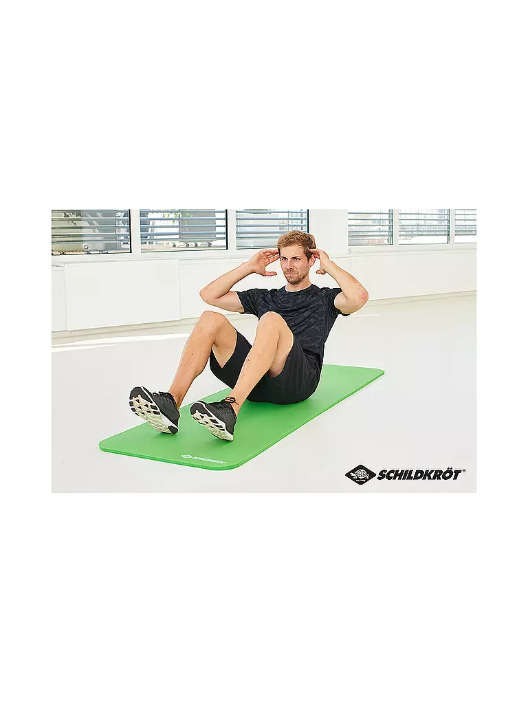 SCHILDKRÖT | Tappetino fitness, 15 mm, verde, con tracolla | 