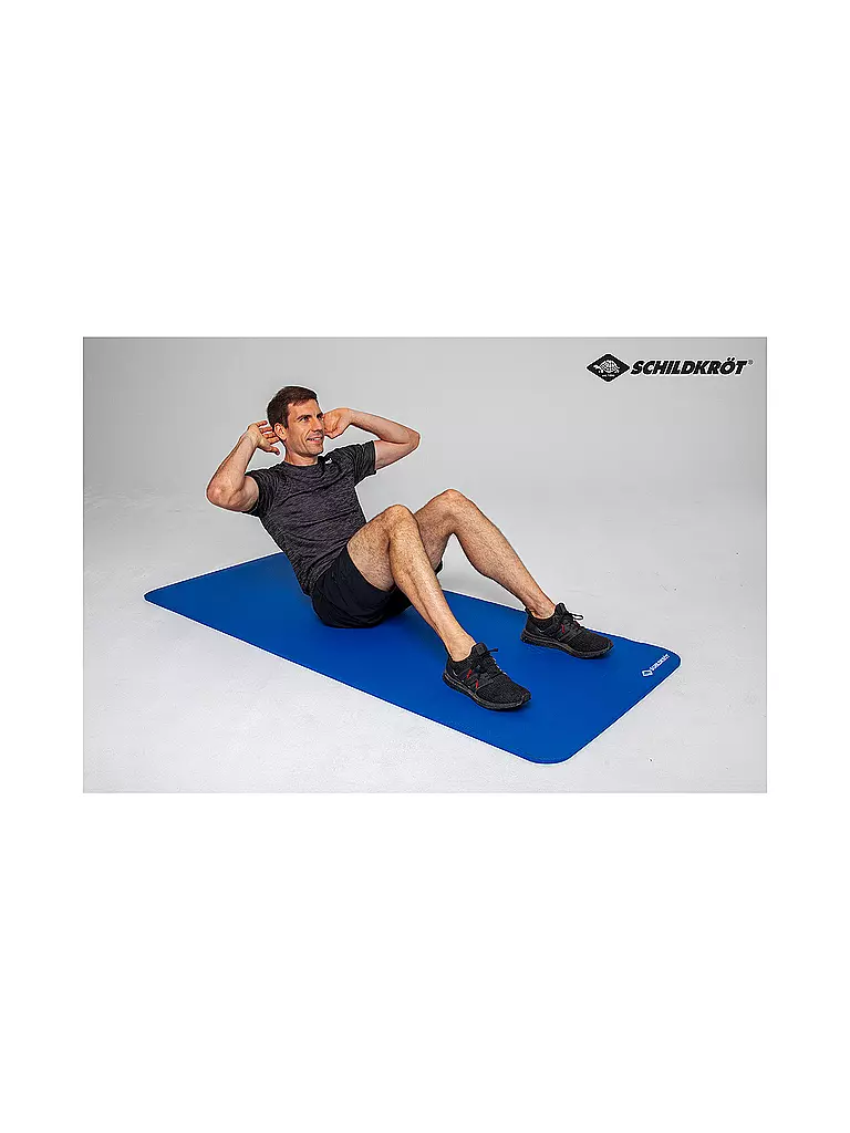 SCHILDKRÖT | Tappetino fitness XL, 15 mm, blu, con cinghia di trasporto | 