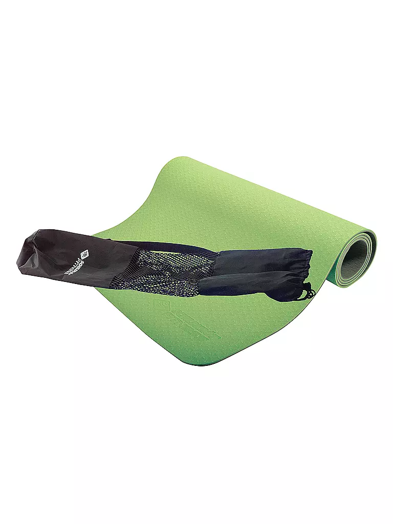 SCHILDKRÖT | Tappetino yoga bicolore, lime-antracite, 4 mm, senza PVC, in borsa da trasporto | 