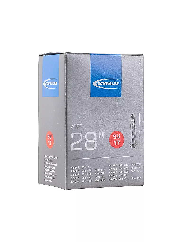 SCHWALBE | Camera d'aria per bicicletta n. 17 SV40 (28"/700C) | Nero