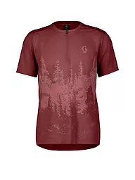 SCOTT | Maglia da ciclismo da uomo Trail Flow Zip SS | Rosso scuro
