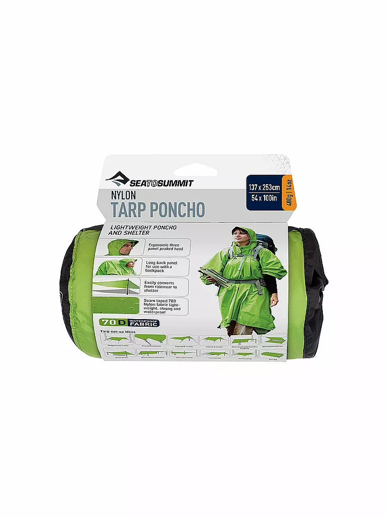 SEA TO SUMMIT | Poncho Tarp in nylon 70D | Verde