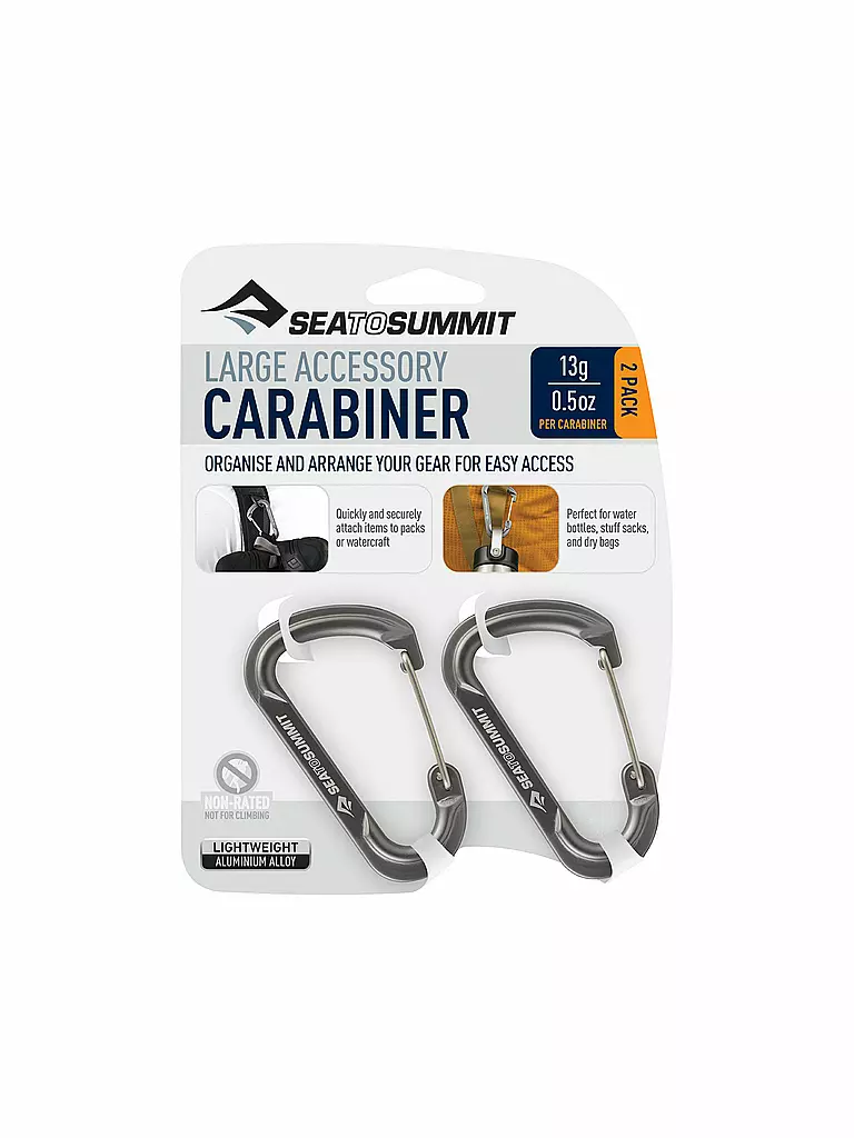 SEA TO SUMMIT | Set da 2 moschettoni multifunzione grandi | Senza colore