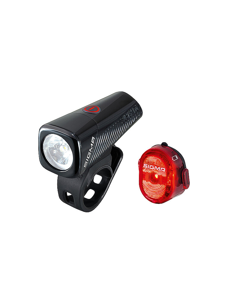 Set di luci per bici a batteria Buster 150 con luce posteriore Nugget II Flash nero