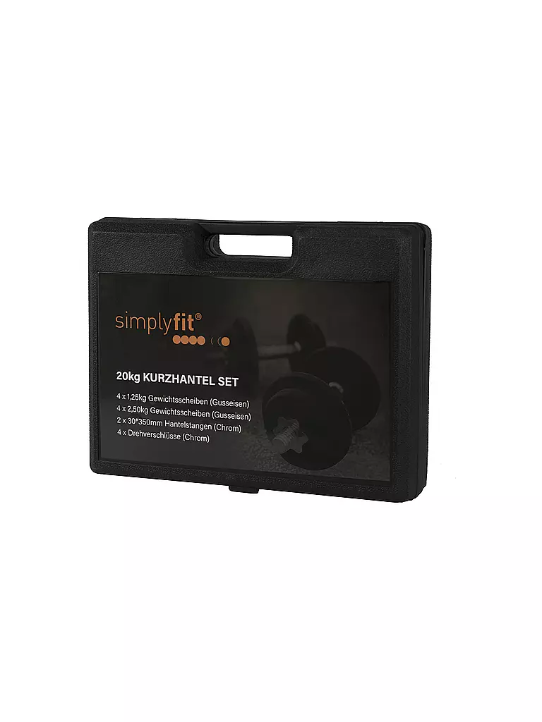 SIMPLY FIT | Set di manubri corti da 20 kg | Nero