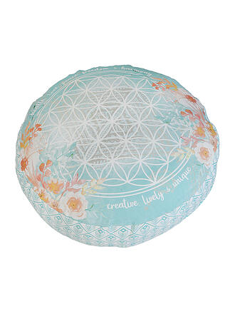 SPIRIT OF OM | Cuscino da meditazione rotondo giada/arancione