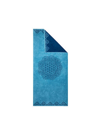 SPIRIT OF OM | Telo da spiaggia Happy Flower of Life smeraldo/blu oceano