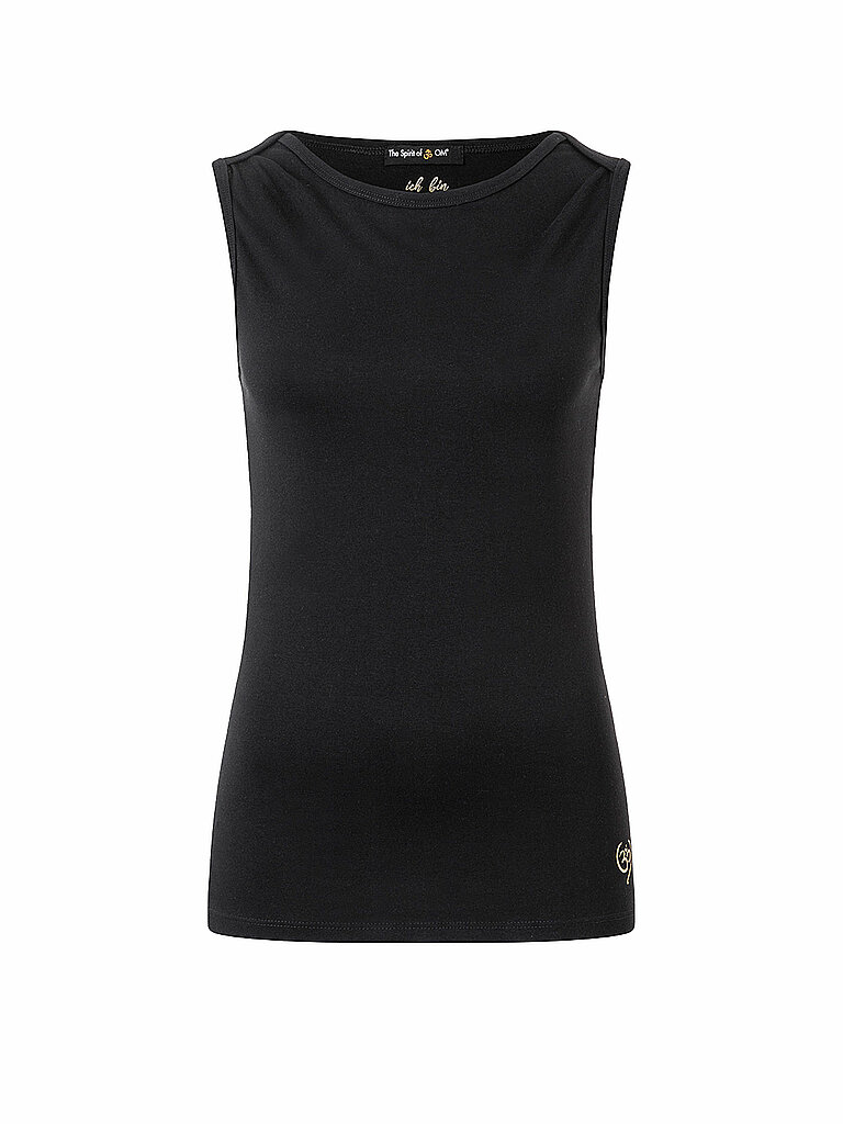 Canotta da yoga da donna in bambù a collo alto nero XS