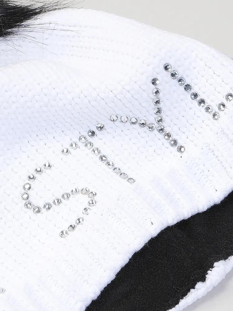 SPORTALM | Berretto da donna con pompon in pelliccia sintetica | Bianco