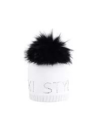 SPORTALM | Damen Mütze mit Kunstpelz-Bommel | Bianco