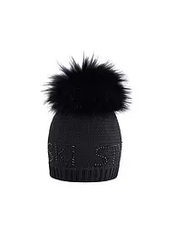 SPORTALM | Damen Mütze mit Kunstpelz-Bommel | Nero