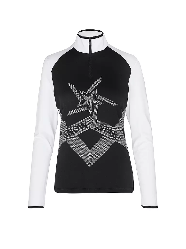 SPORTALM | Damen Unterzieh Zipshirt mit Folien-Print  | Nero