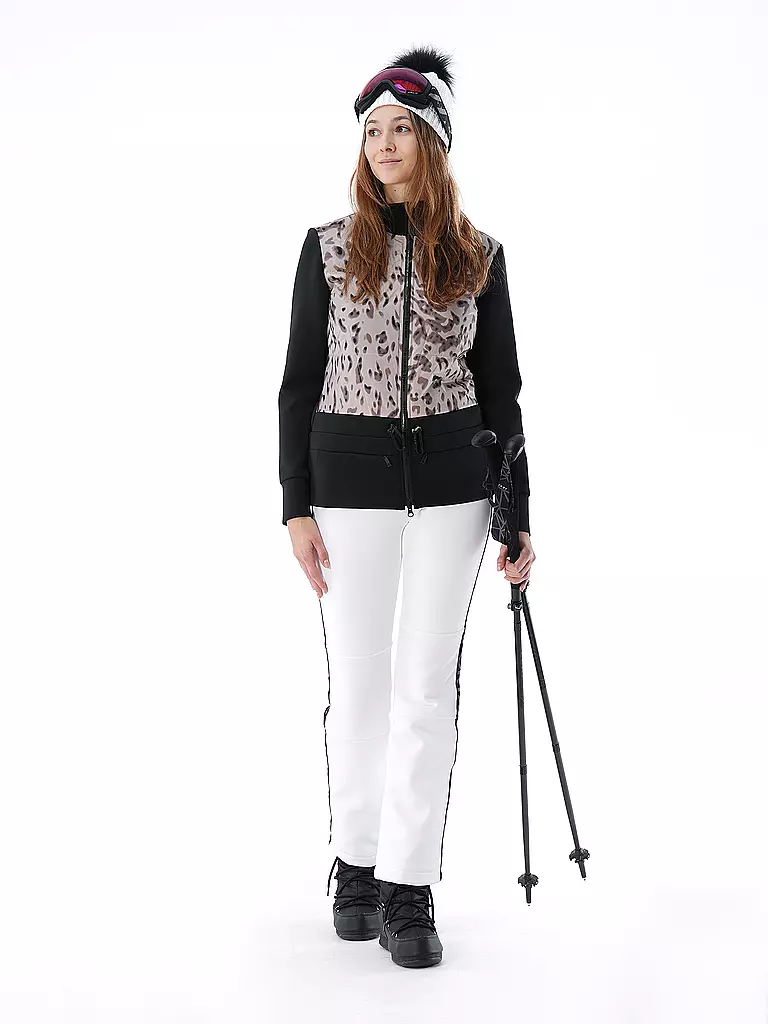 SPORTALM | Damen Unterziehjacke mit Leo-Dessin  | Nero