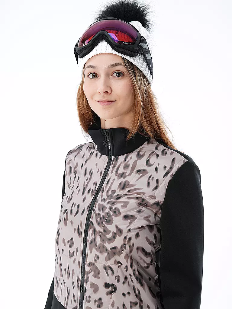 SPORTALM | Damen Unterziehjacke mit Leo-Dessin  | Nero