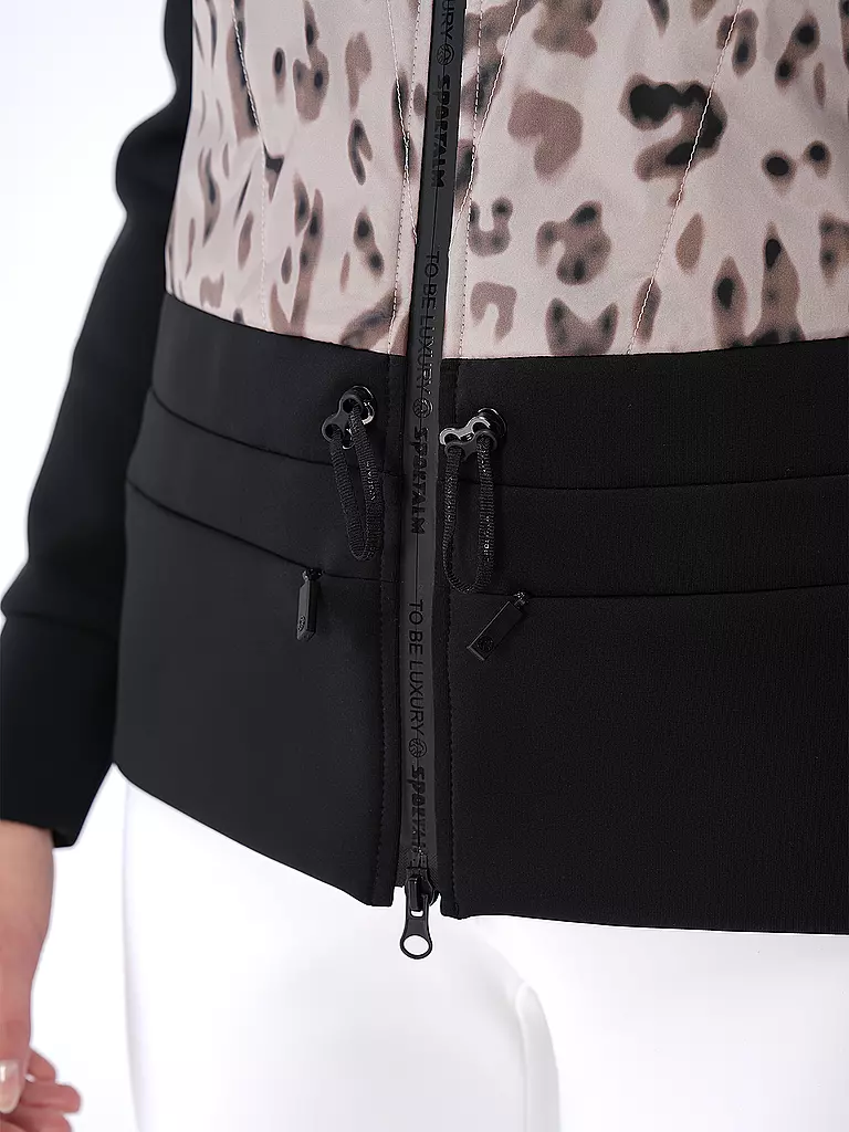 SPORTALM | Damen Unterziehjacke mit Leo-Dessin  | Nero