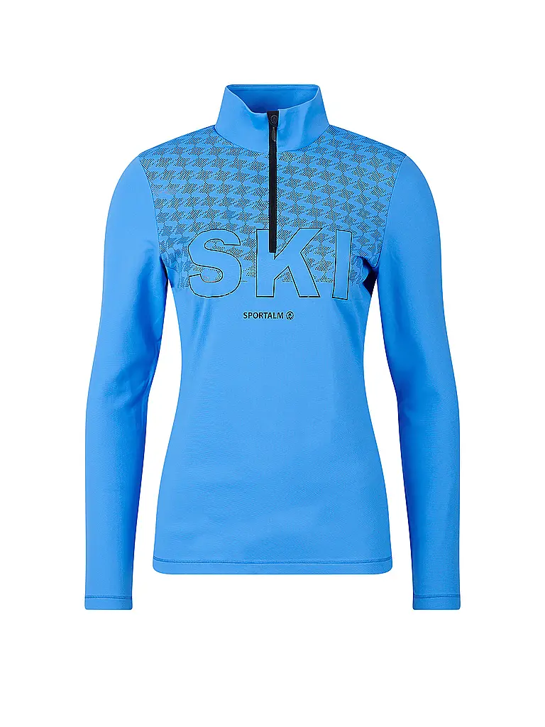 SPORTALM | Zipshirt intimo da donna con stampa a lamina accattivante | Blu