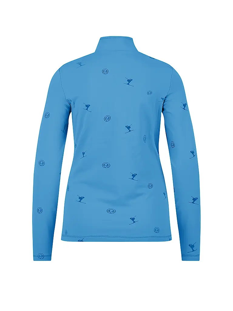 SPORTALM | Zipshirt intimo da donna con stampa flock allover | Blu