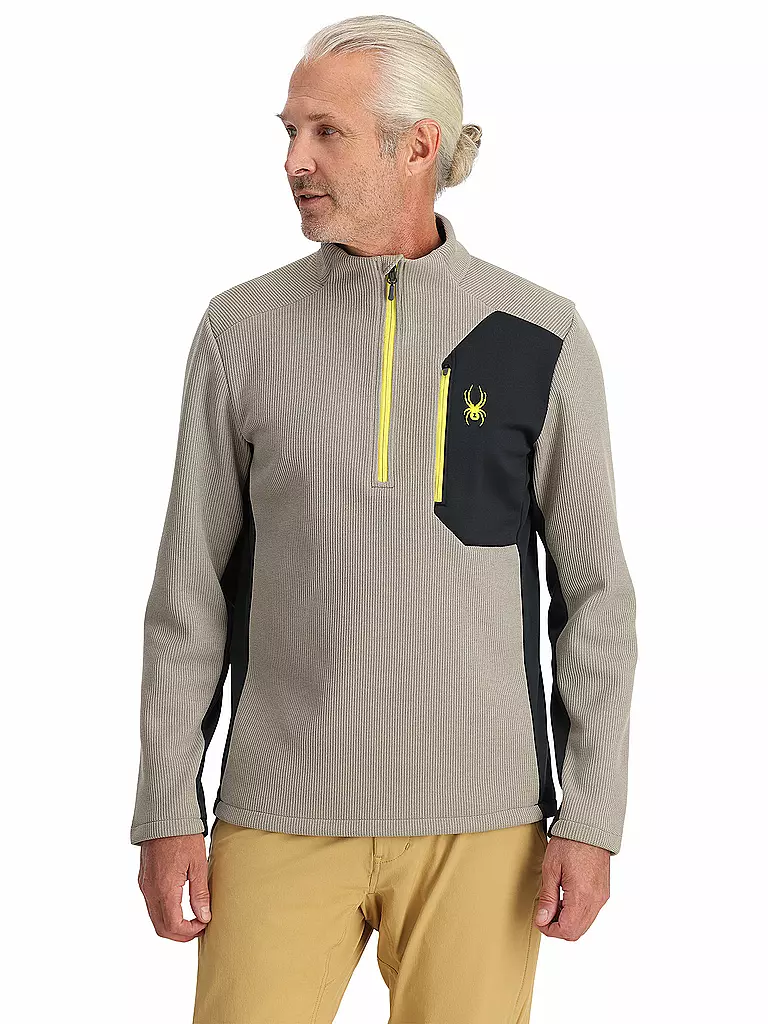SPYDER | Pullover da uomo con mezza zip BANDIT | Grigio chiaro