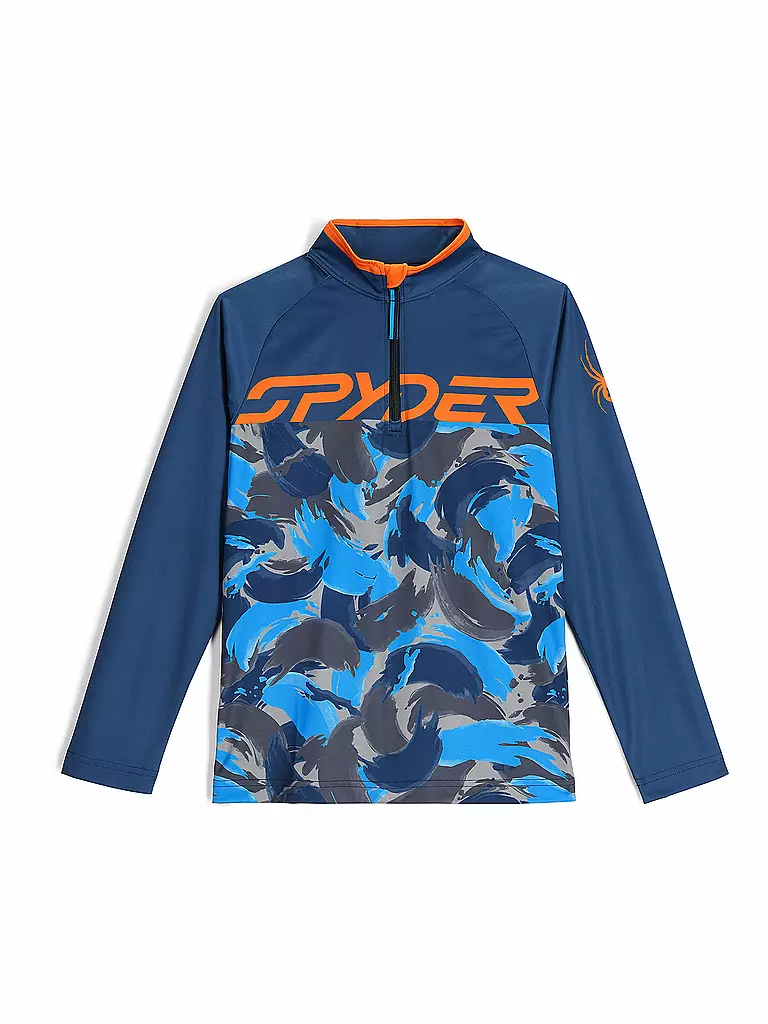 SPYDER | Zipshirt termico mimetico da bambino | Blu scuro