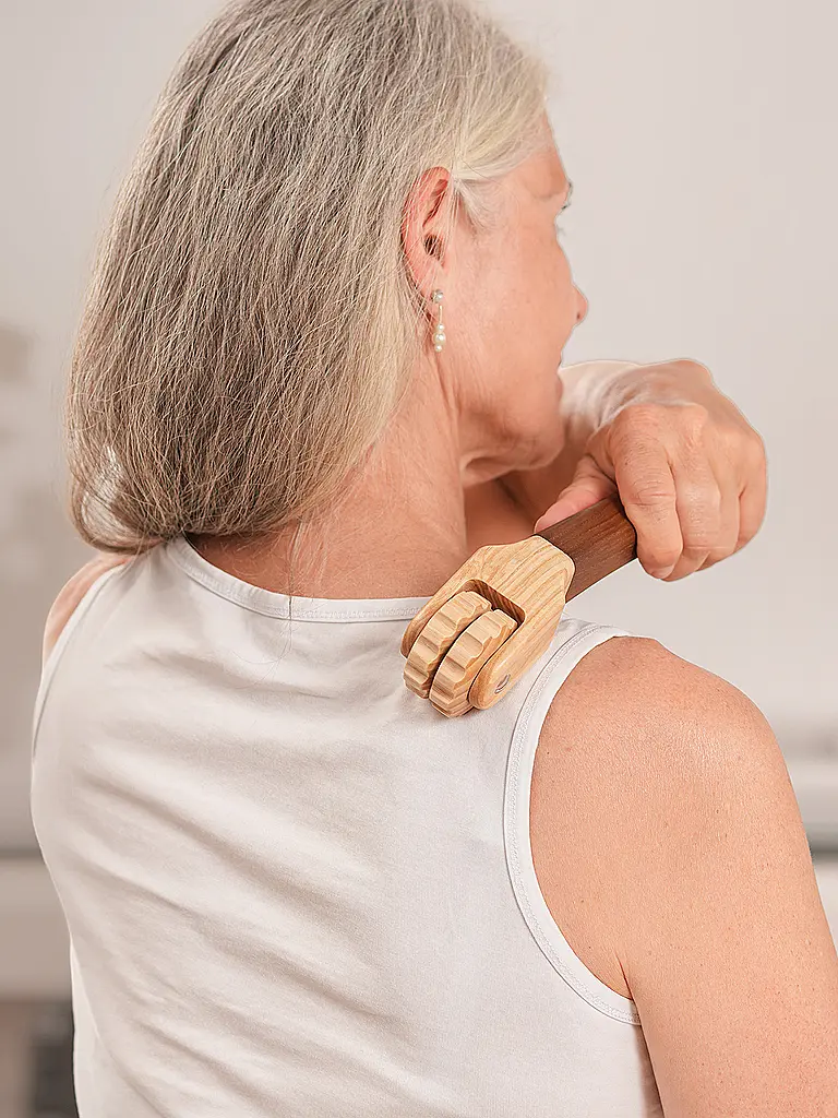 STYLEHOLZ | Rullo massaggiante per collo e spalle | Marrone chiaro