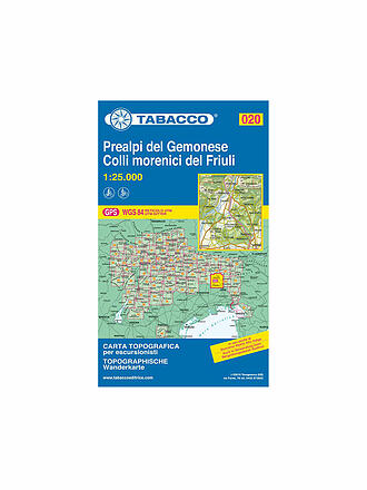 TABACCO | Wanderkarte - Prealpi del Gemonese, Colli morenici del Friuli 1:25.000