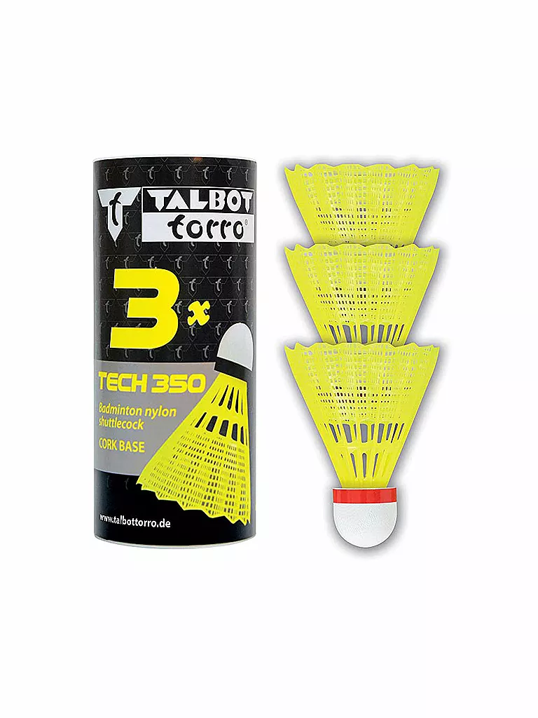 TALBOT TORRO | Badminton Tech 350, confezione da 3 | Giallo