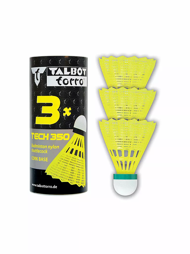 TALBOT TORRO | Volani da badminton Tech 350, confezione da 3 | Giallo