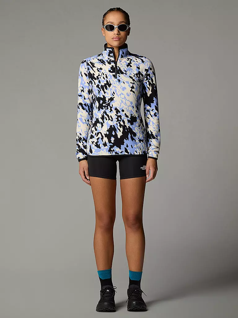 THE NORTH FACE | Zipshirt da donna in pile Glacier Printed | Blu chiaro
