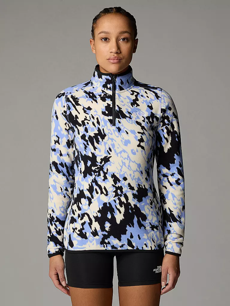 THE NORTH FACE | Zipshirt da donna in pile Glacier Printed | Blu chiaro