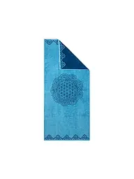 THE SPIRIT OF OM | Telo da bagno Happy Flower of Life rosso rubino/corallo | Blu