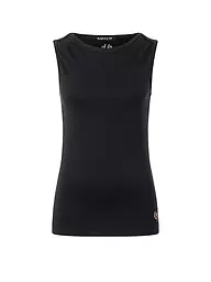 THE SPIRIT OF OM | Canotta da yoga da donna in bambù a collo alto | Nero