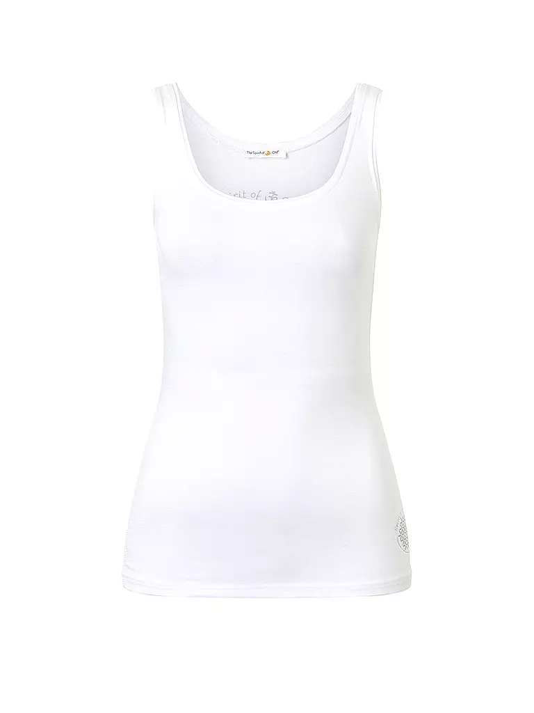 THE SPIRIT OF OM | Canotta da yoga da donna in bambù | Bianco