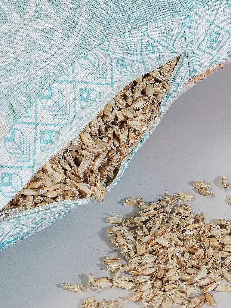 THE SPIRIT OF OM | Cuscino da meditazione a mezzaluna giada/arancione | 