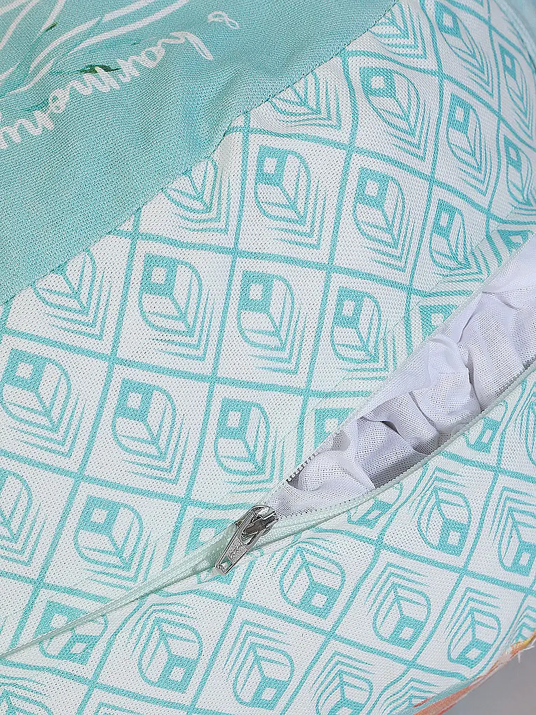 THE SPIRIT OF OM | Cuscino da meditazione rotondo giada/arancione | 