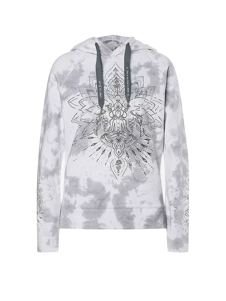 THE SPIRIT OF OM | Felpa con cappuccio da yoga Buddha da donna | Bianco