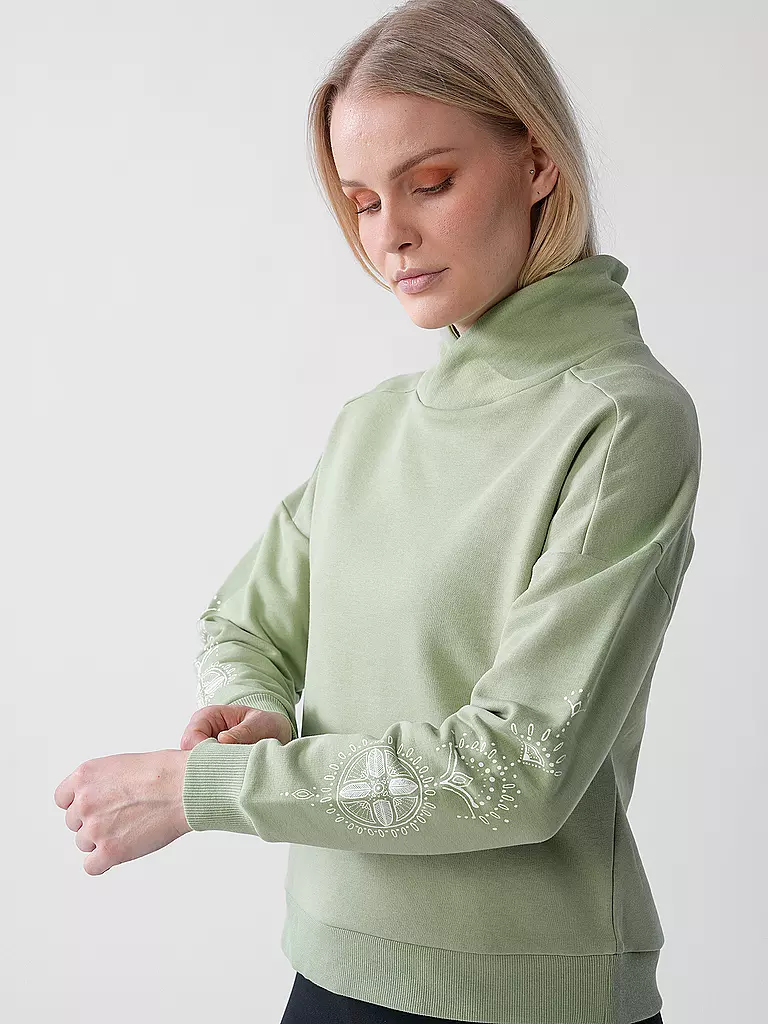 THE SPIRIT OF OM | Felpa Yoga Lounge Sattva Matcha da donna | Verde chiaro