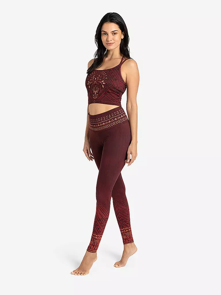 THE SPIRIT OF OM | Reggiseno Yoga da Donna Shakti | Rosso scuro