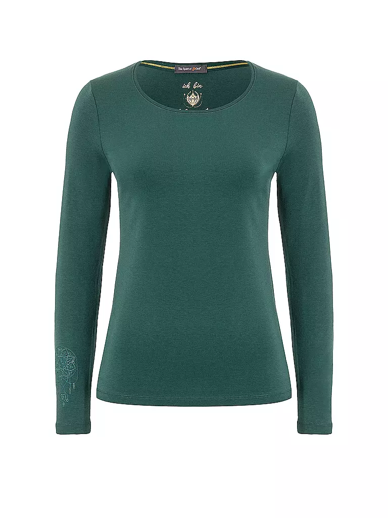 THE SPIRIT OF OM | Yogashirt da donna Chakra-Flower Bamboo | Verde scuro