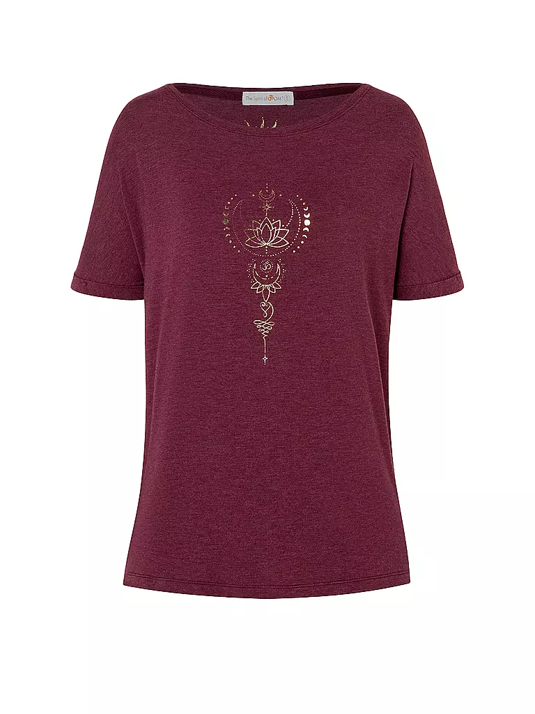 THE SPIRIT OF OM | Yogashirt da donna Eka Padma | Rosso scuro