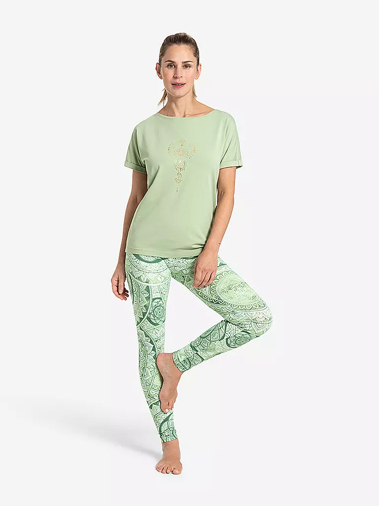 THE SPIRIT OF OM | Yogashirt da donna Eka Padma | Verde chiaro