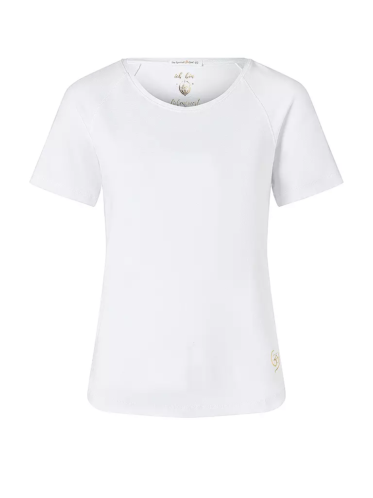 THE SPIRIT OF OM | Yogashirt da donna Raglan OM Cuore | Bianco