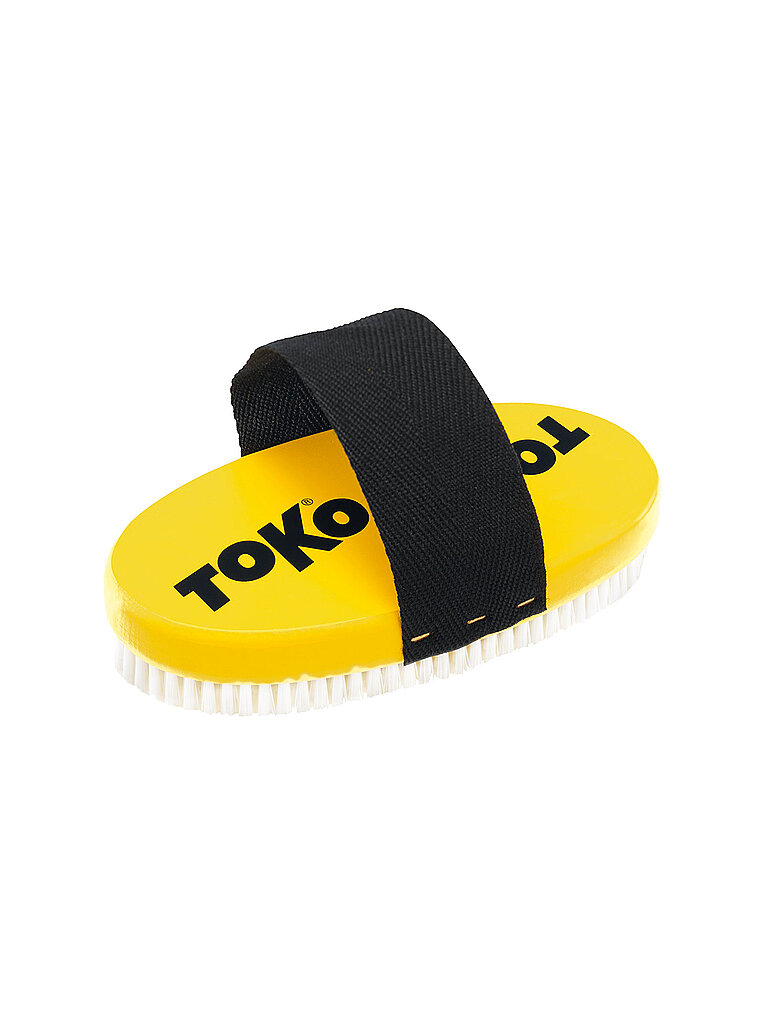 Spazzola di base ovale in nylon con cinturino giallo