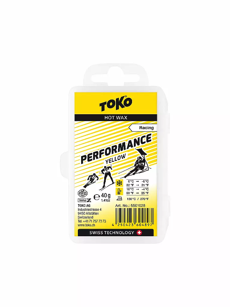 TOKO | Skiwachs Performance Hot Wax giallo 40g | Senza colore