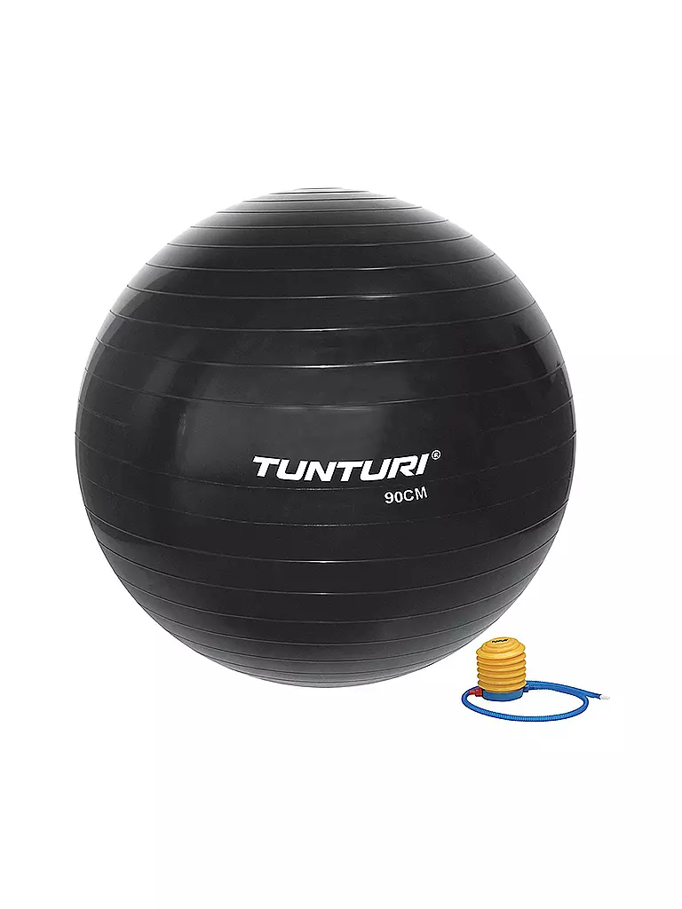 TUNTURI | Palla da ginnastica 90 cm con pompa | Nero