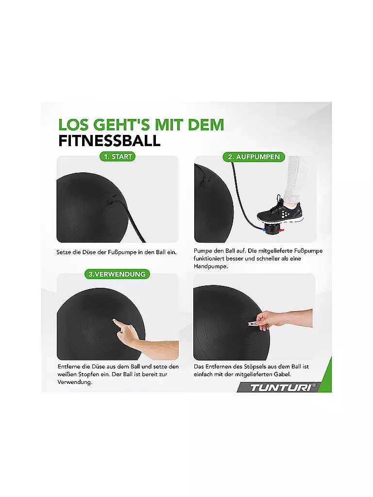 TUNTURI | Palla da ginnastica anti-scoppio 65 cm |