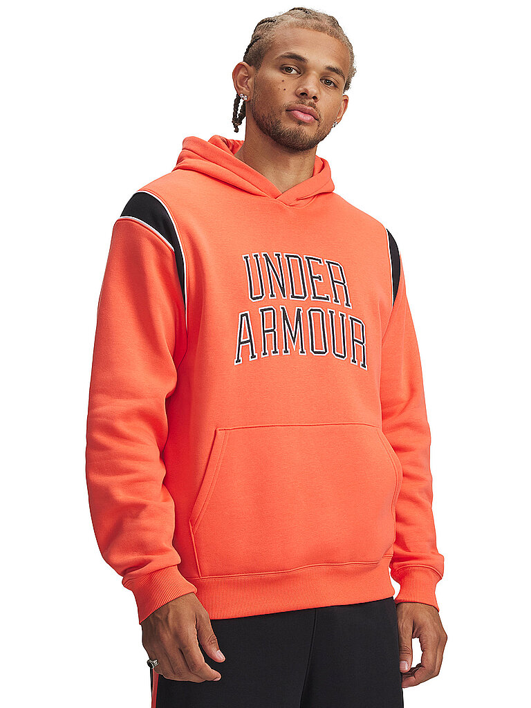 Felpa con cappuccio da uomo UA Rival Fleece rosso S