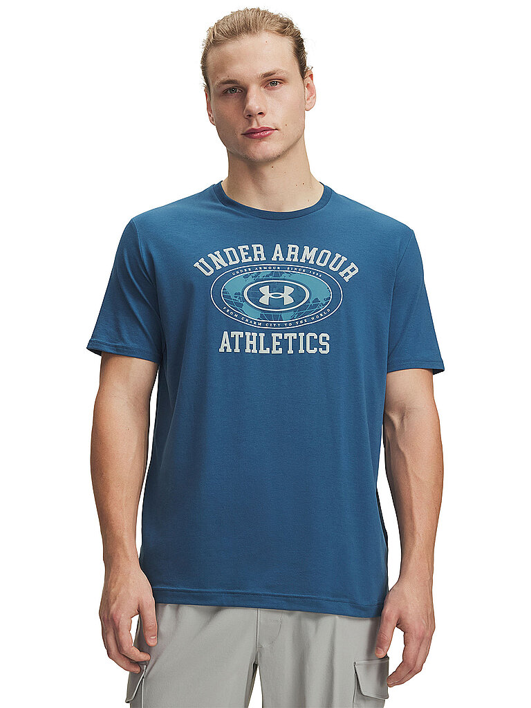 T-Shirt da uomo UA Armour Globe blu XL
