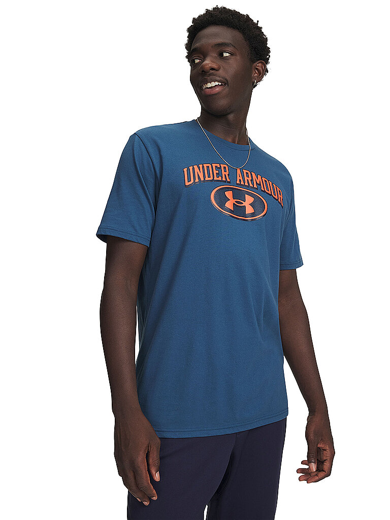 T-shirt da uomo UA Wordmark Locker Tag blu XL